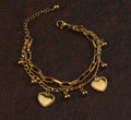 Anti-Tarnish Heart Charm Duo Bracelet